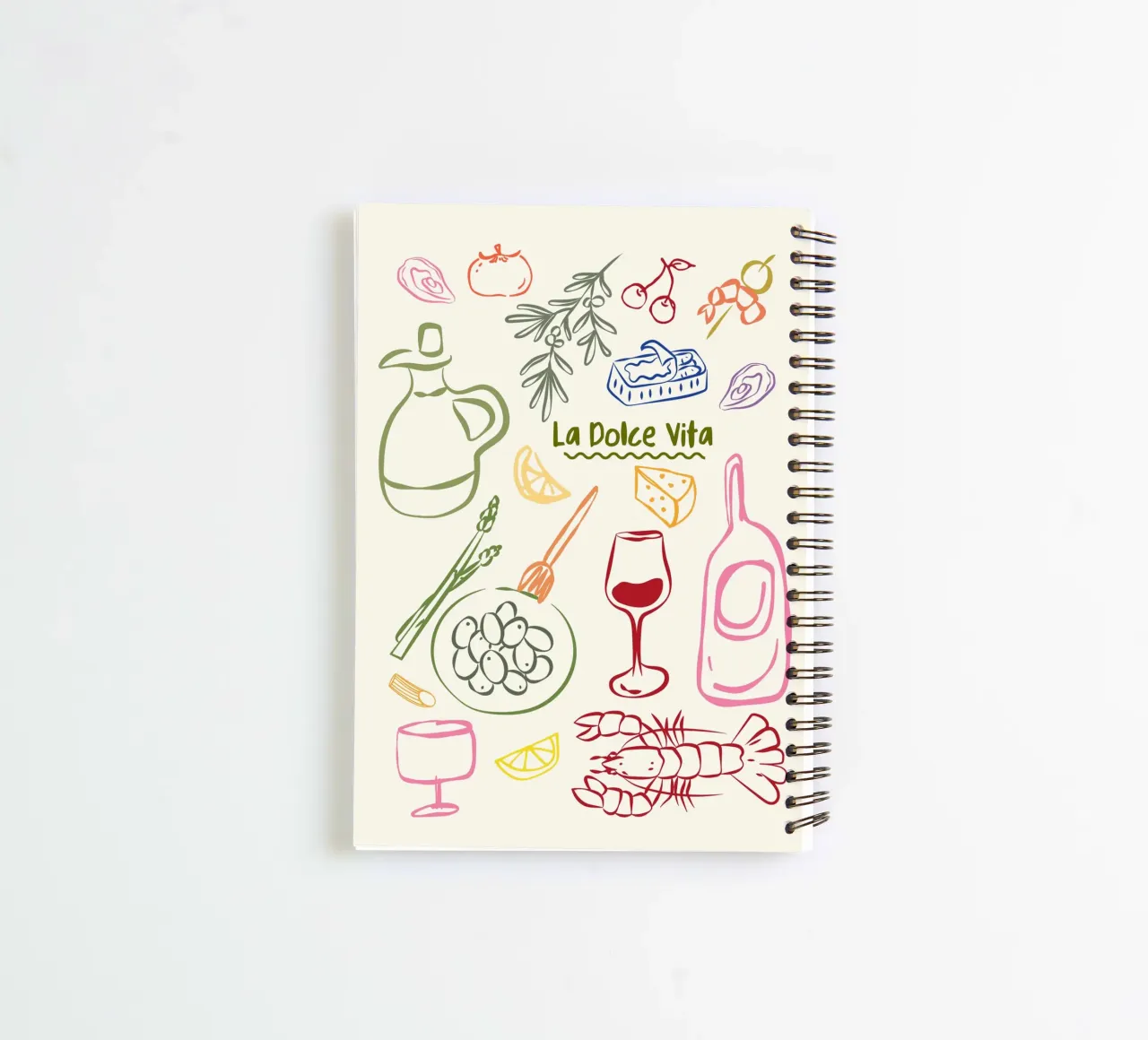 La Dolce Vita, Italian Colourful Art spiral notebook by DolceVita