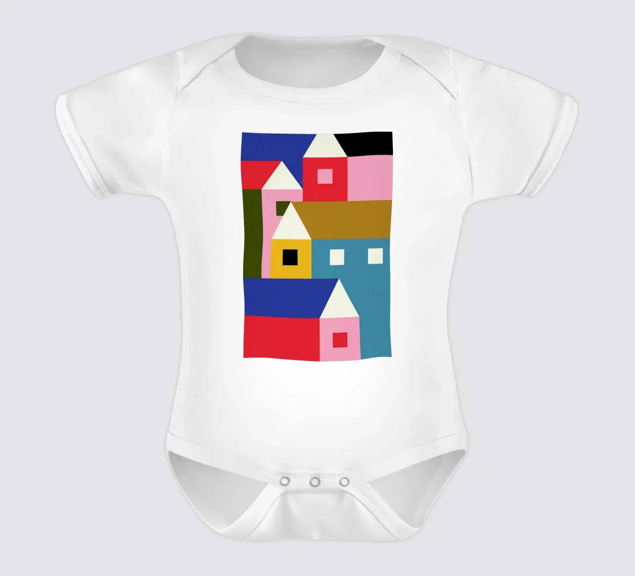 Christmas Town short-sleeve baby romper by daylight design studio