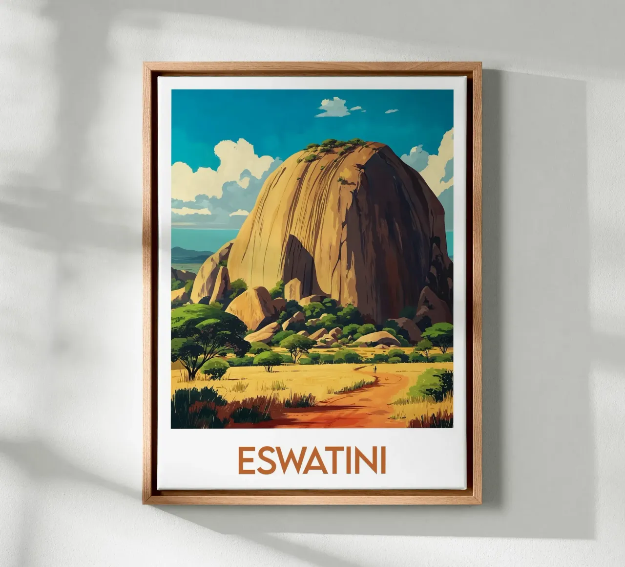 Affiche Eswatini tela con Cornice a cassetta da Frame the World