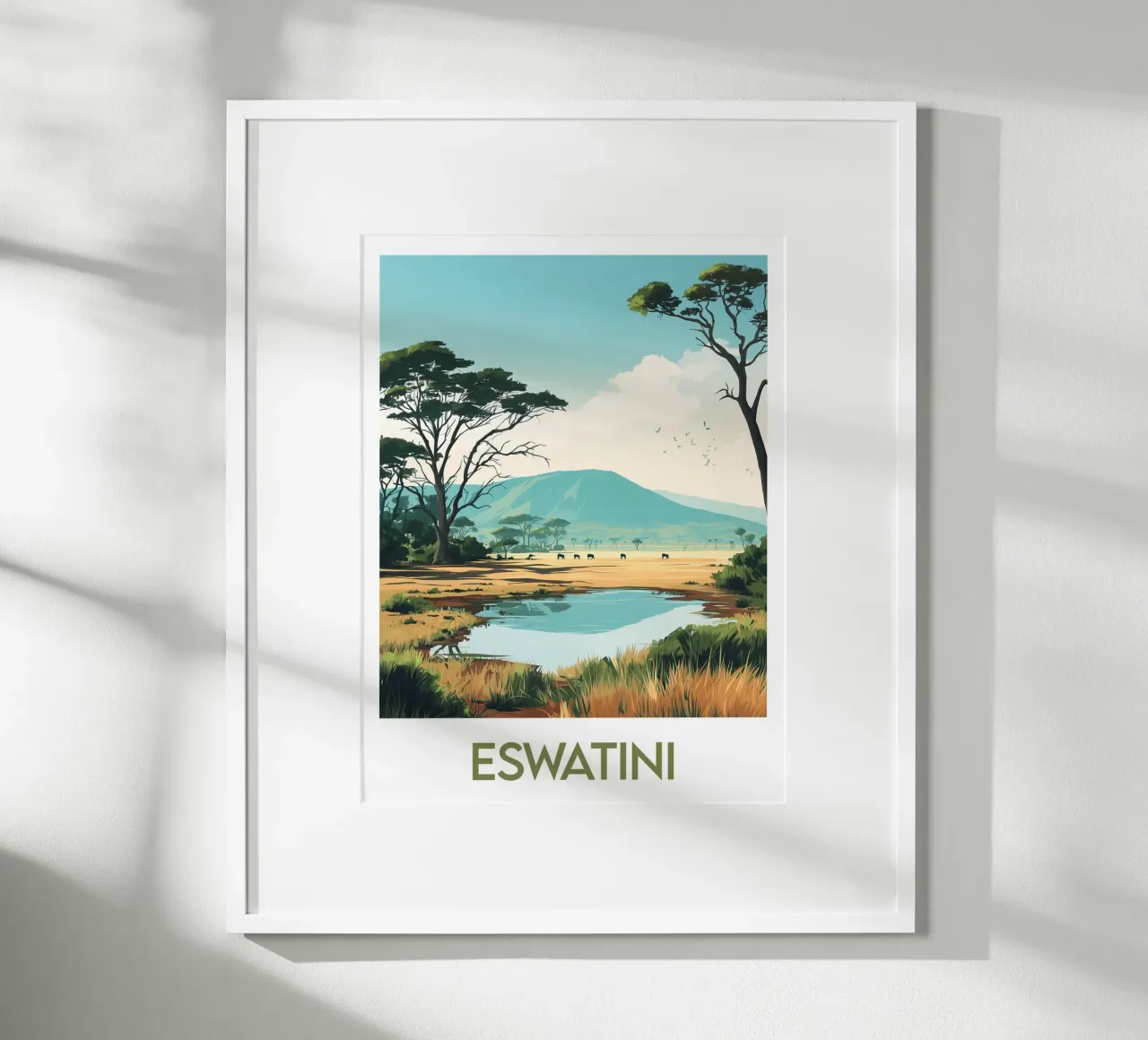 Affiche Eswatini poster con telaio in legno da Frame the World