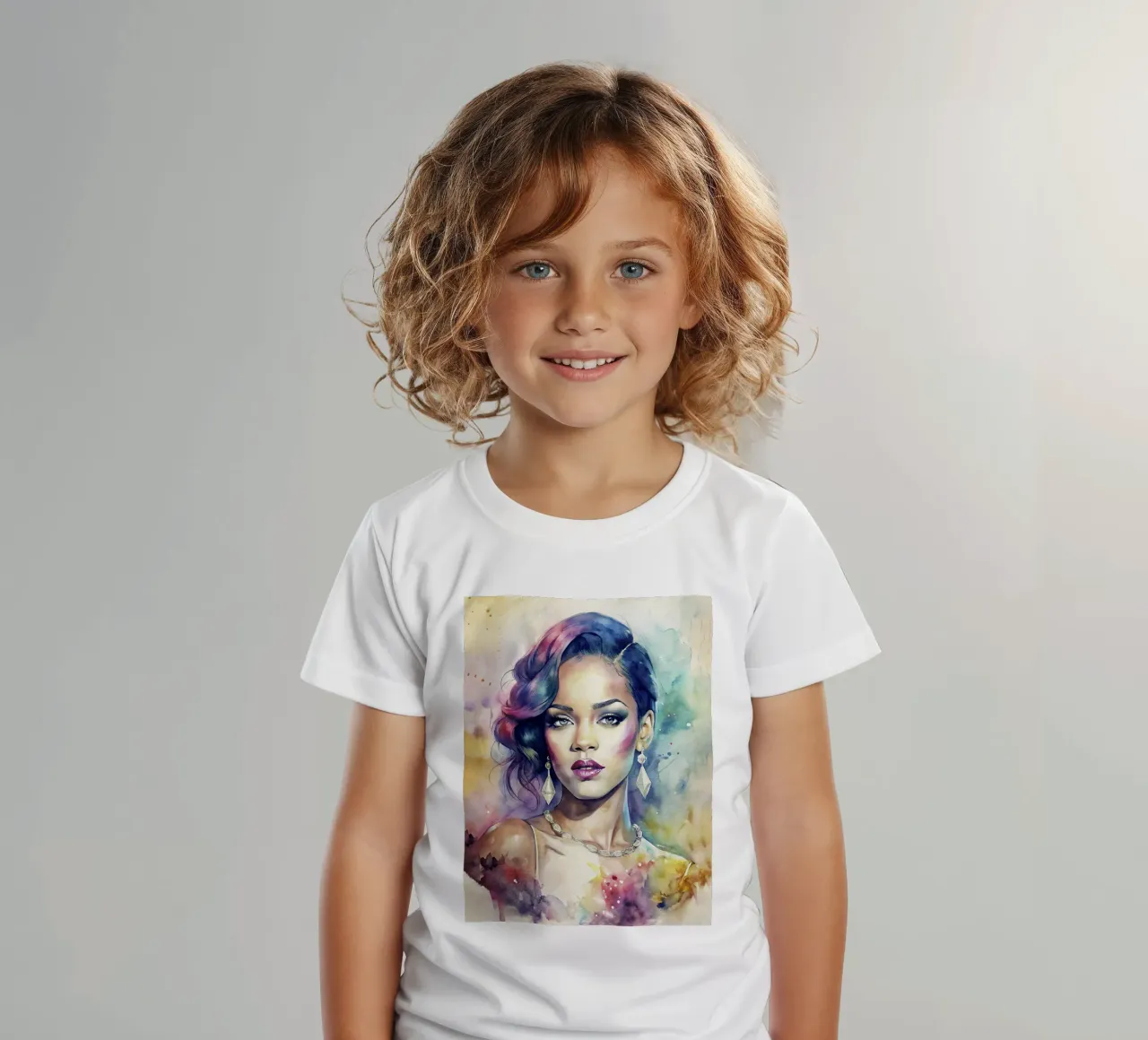 Rihanna in acquerello t-shirt bambini da 🎁 ARTVI-SHOP