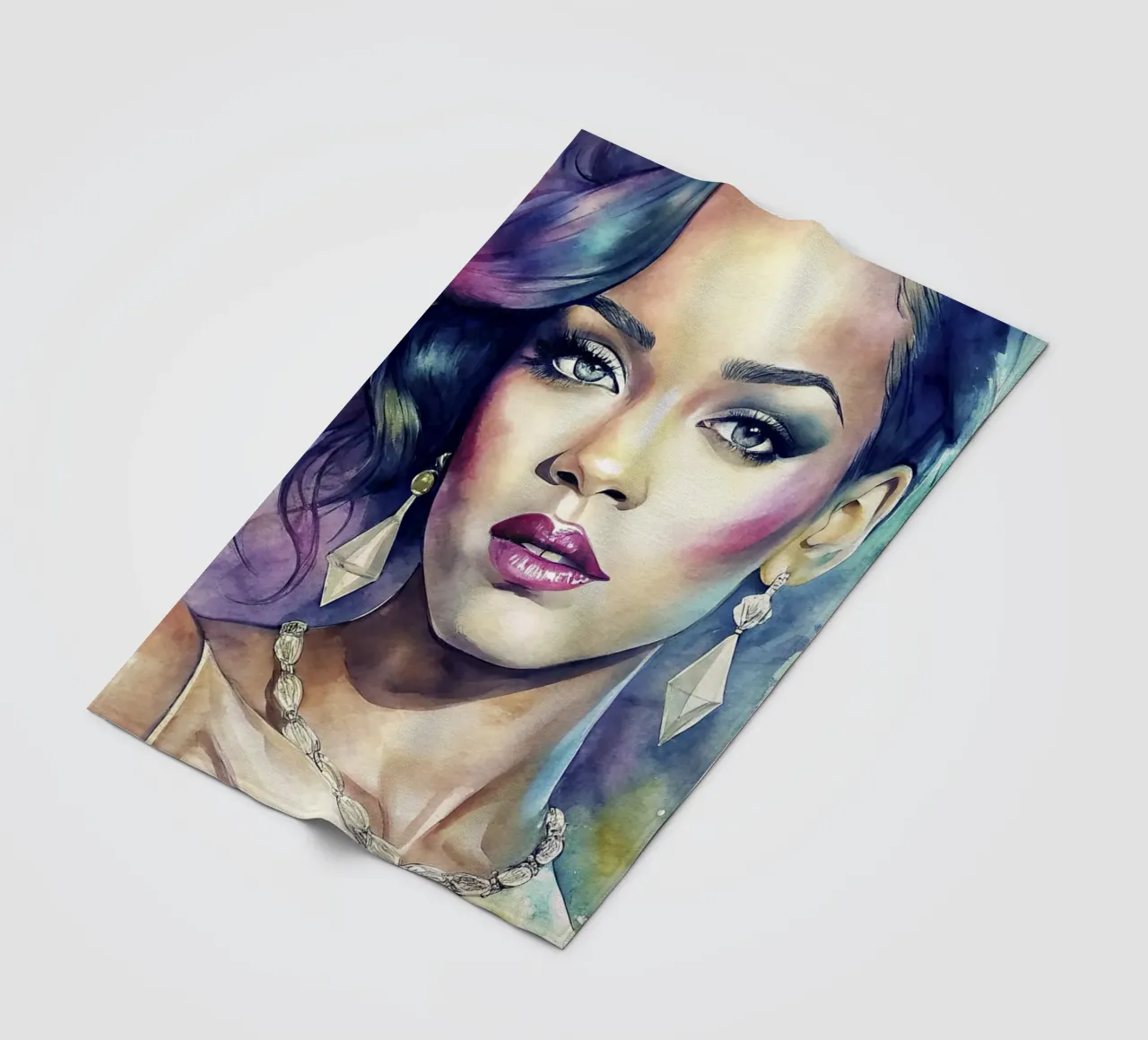 Rihanna in acquerello coperta in pile da 🎁 ARTVI-SHOP