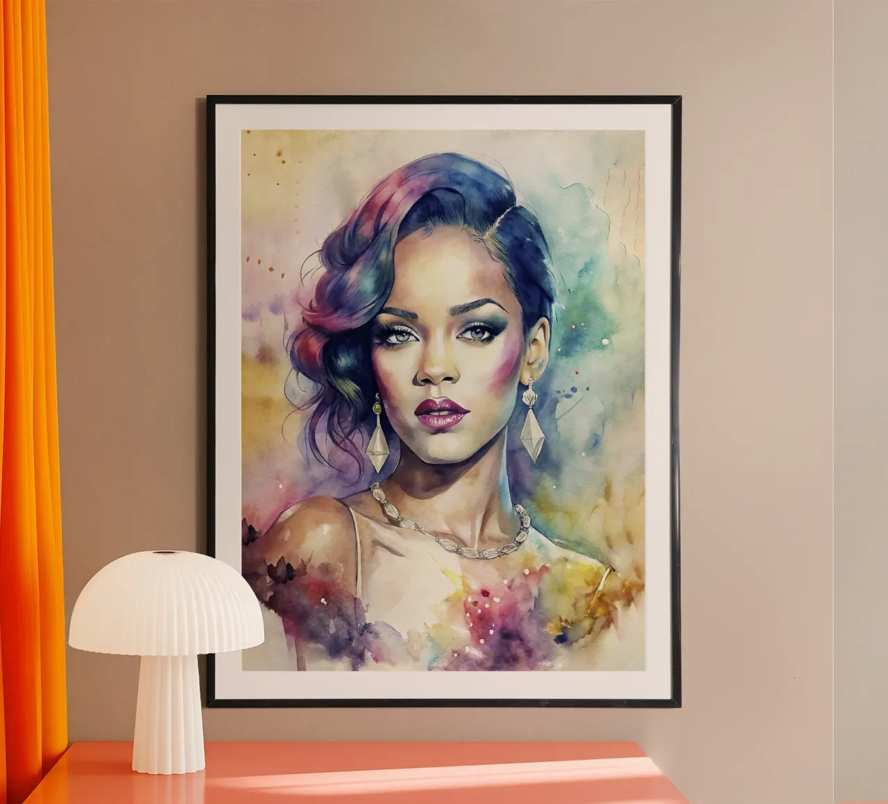 Rihanna in acquerello carta hahnemühle da 🎁 ARTVI-SHOP