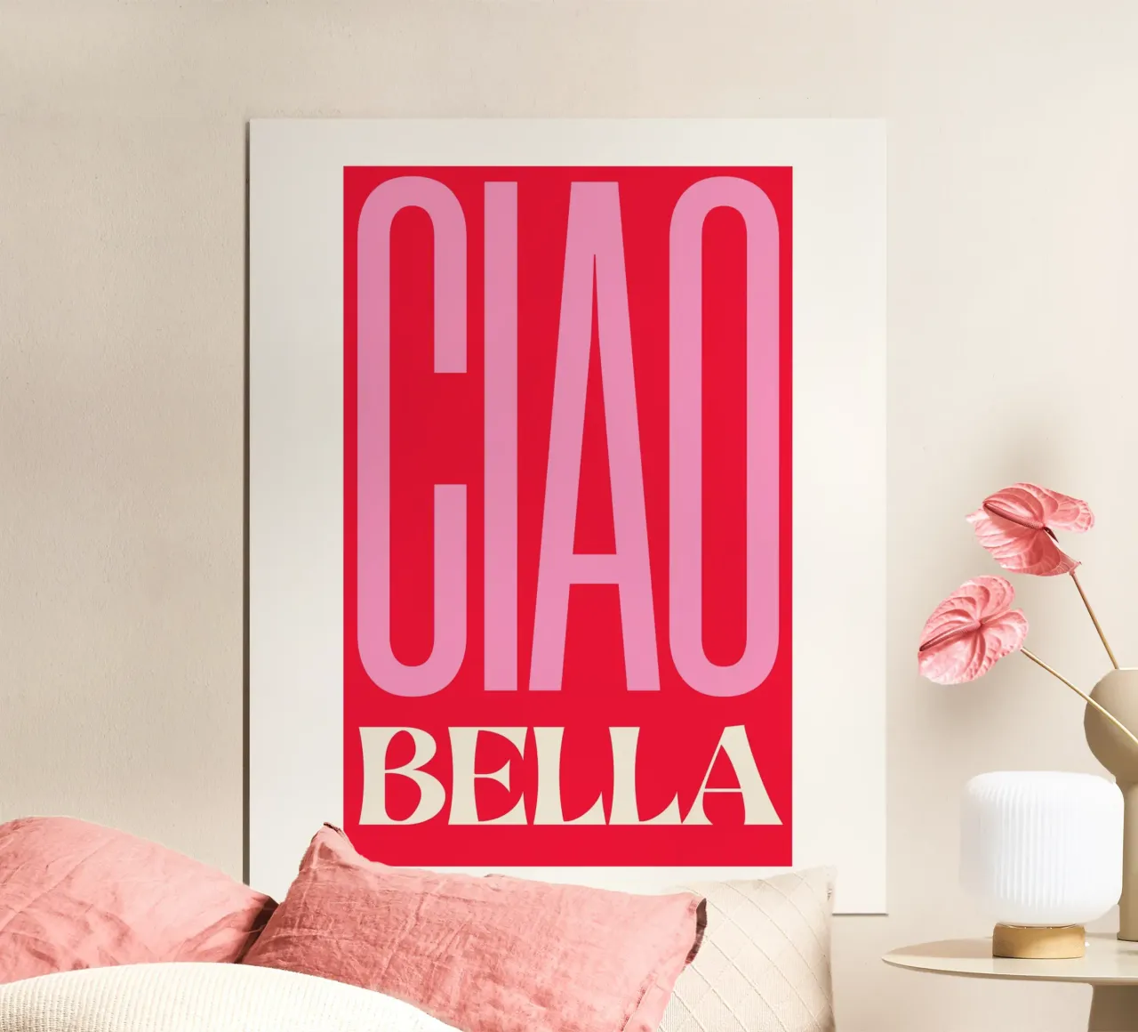 Ciao Bella poster con telaio in legno da PrintStudio