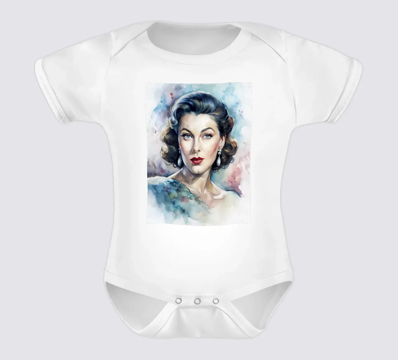 Ava Gardner in acquerello body neonato maniche corte da ARTVI-SHOP