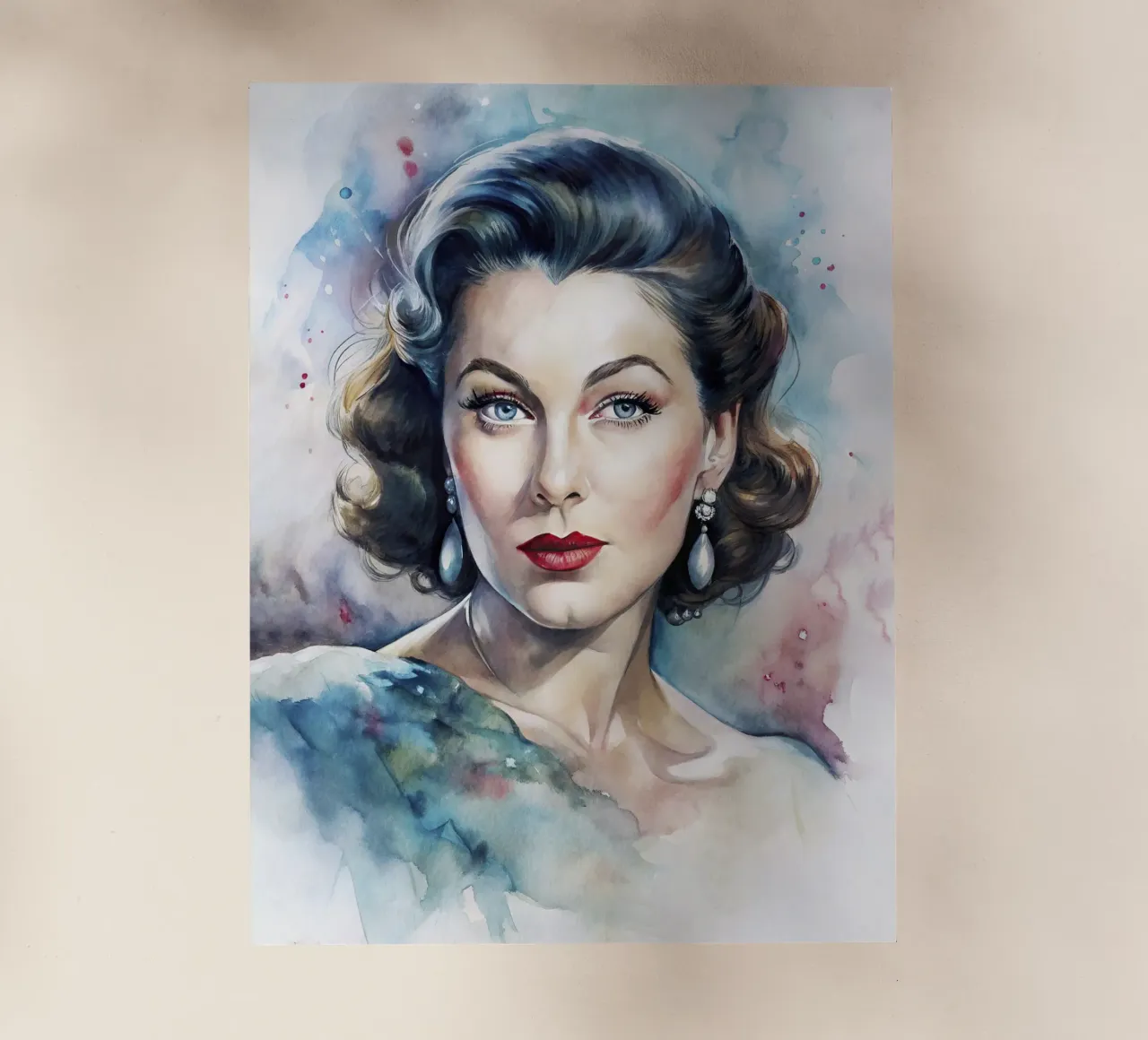 Ava Gardner in acquerello pellicola backlit da ARTVI-SHOP