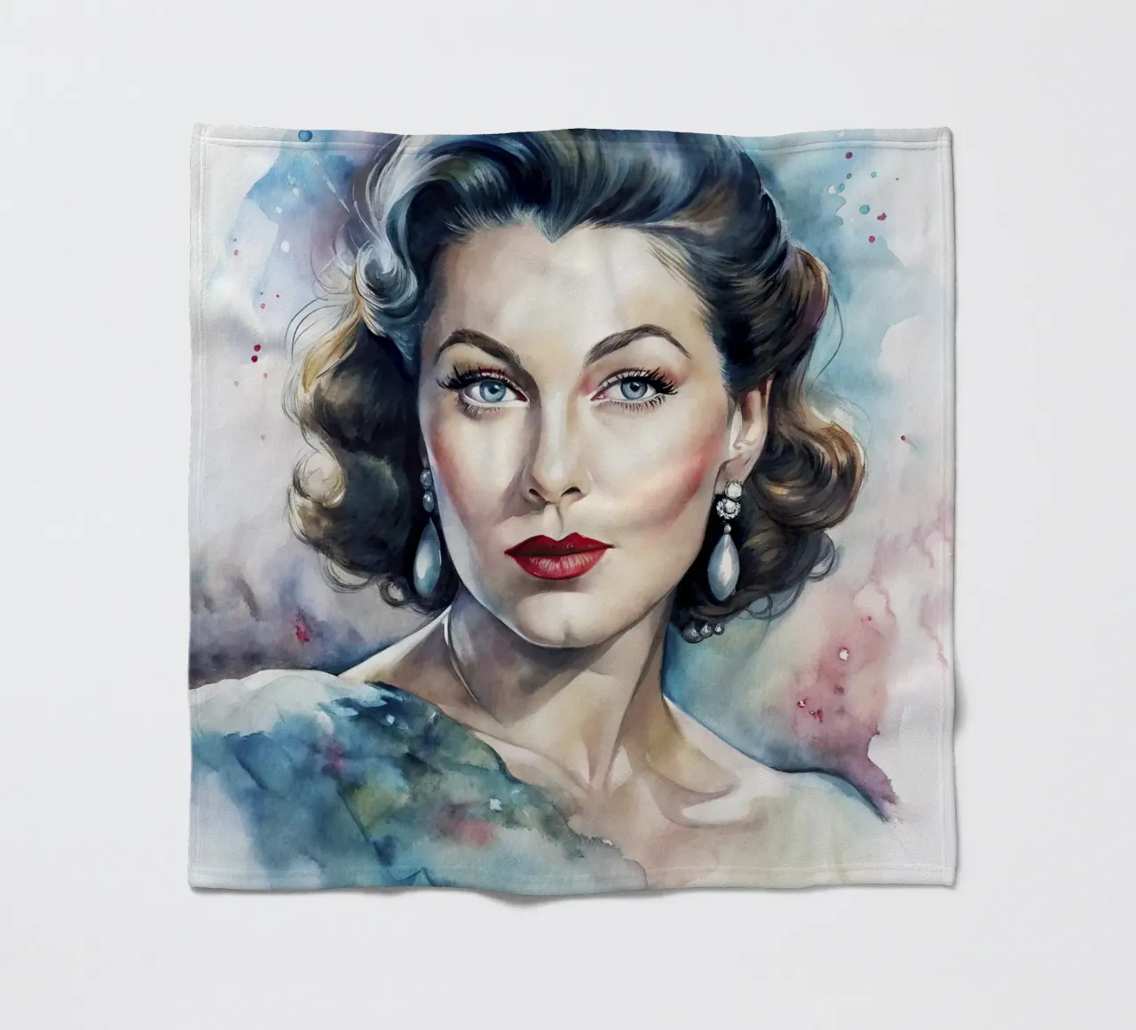 Ava Gardner in acquerello coperta in pile da ARTVI-SHOP