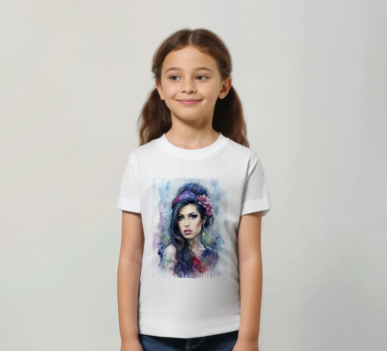 Amy Winehouse in acquerello t-shirt bambini da 🎁 ARTVI-SHOP