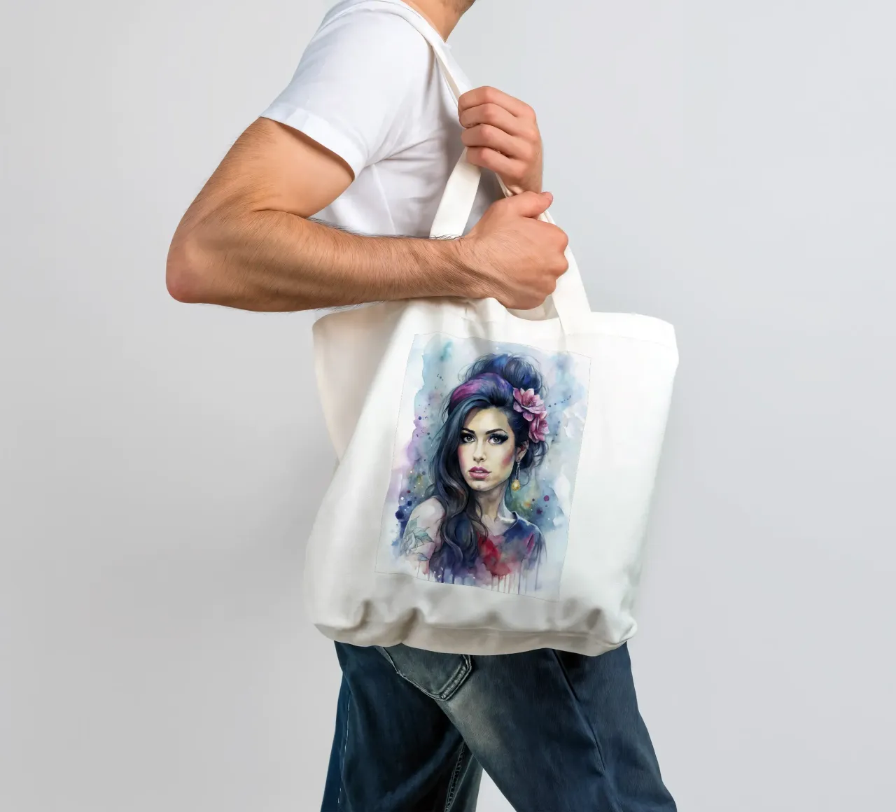 Amy Winehouse in acquerello borsa in juta da 🎁 ARTVI-SHOP
