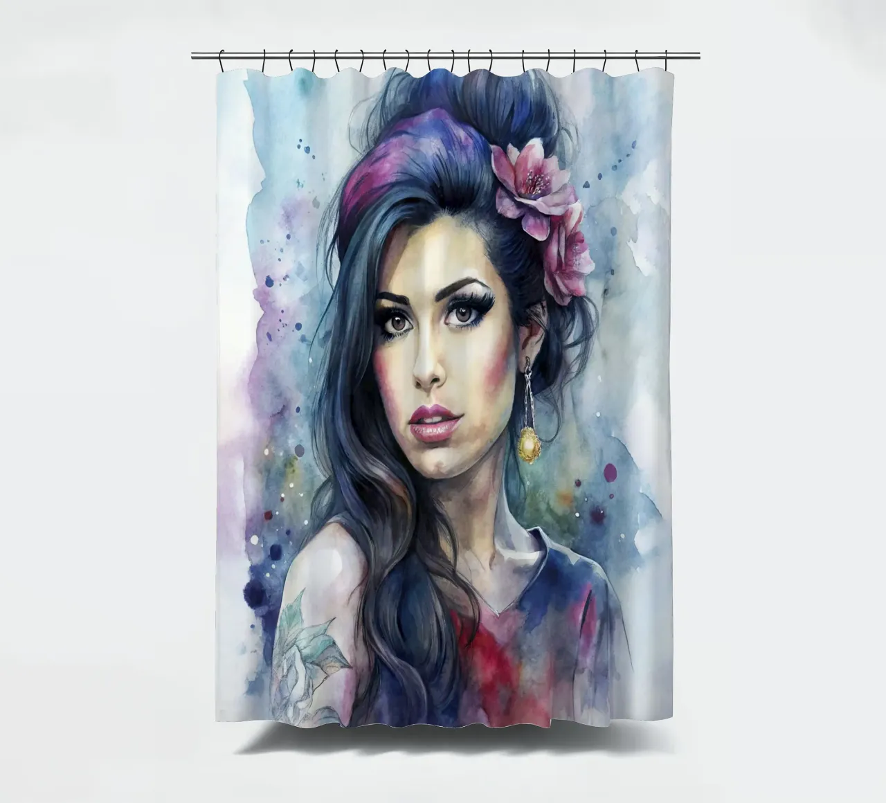 Amy Winehouse in acquerello tenda da doccia da 🎁 ARTVI-SHOP