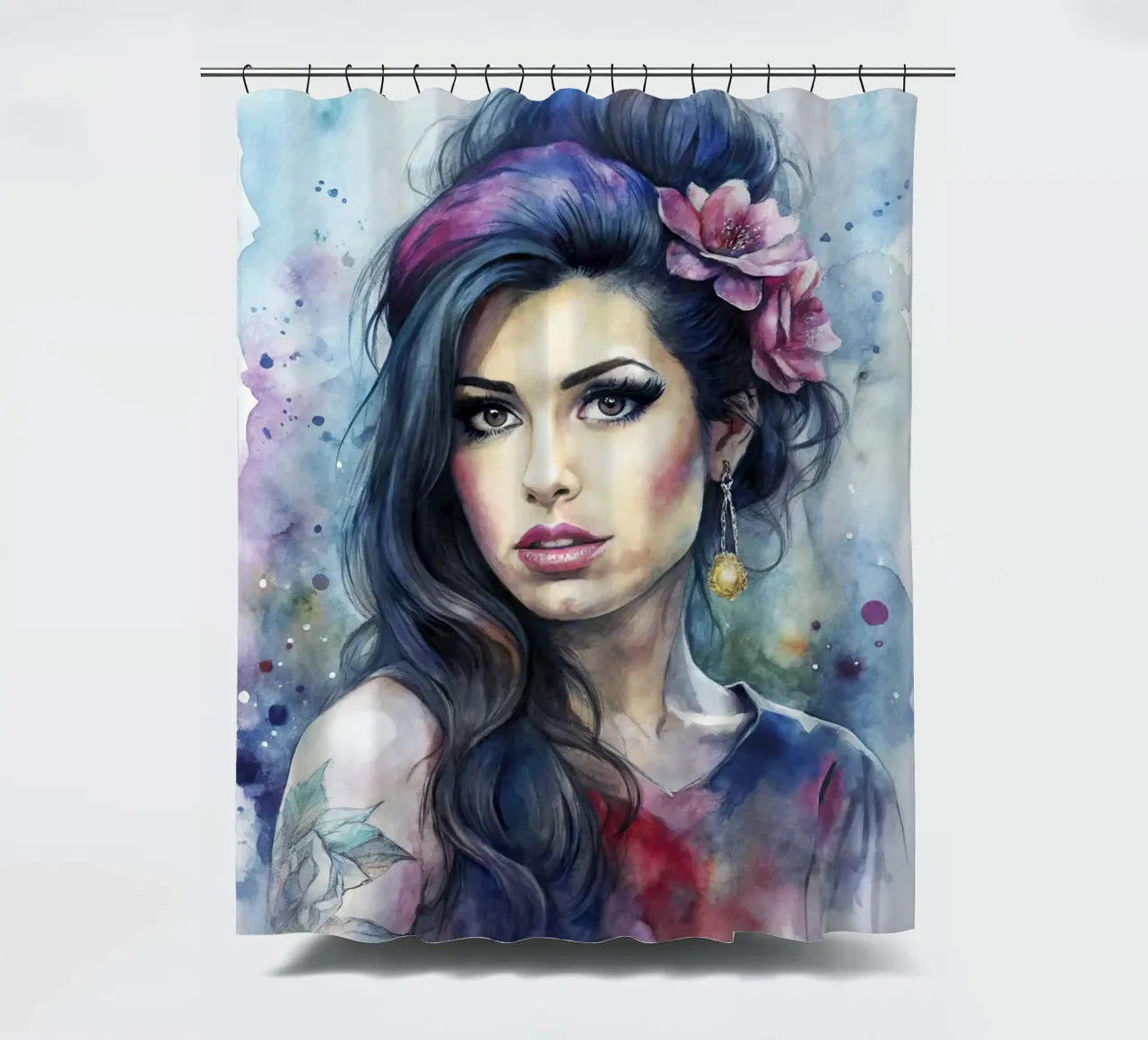 Amy Winehouse in acquerello tenda da doccia da 🎁 ARTVI-SHOP