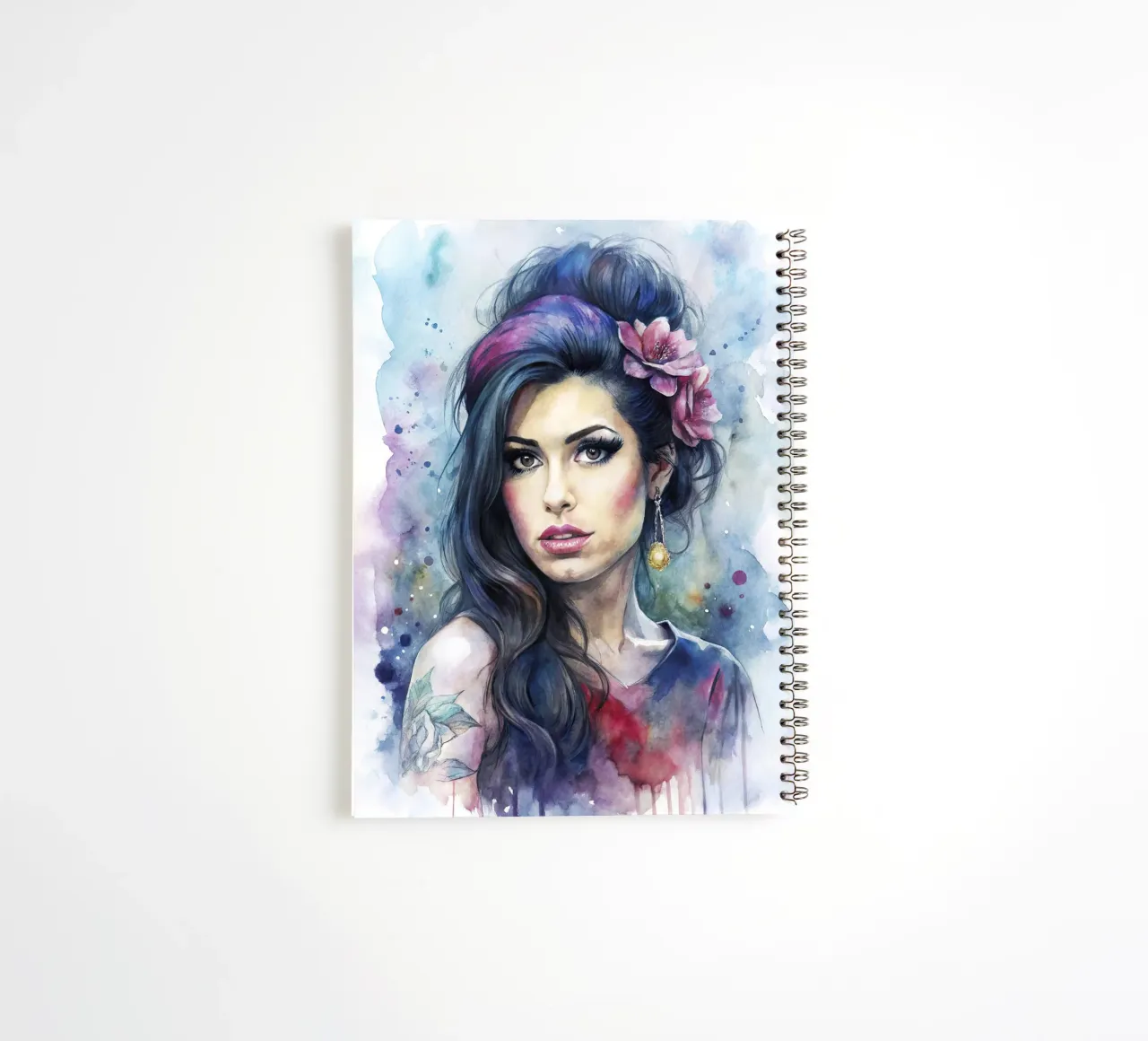 Amy Winehouse in acquerello diario ad anelli da 🎁 ARTVI-SHOP