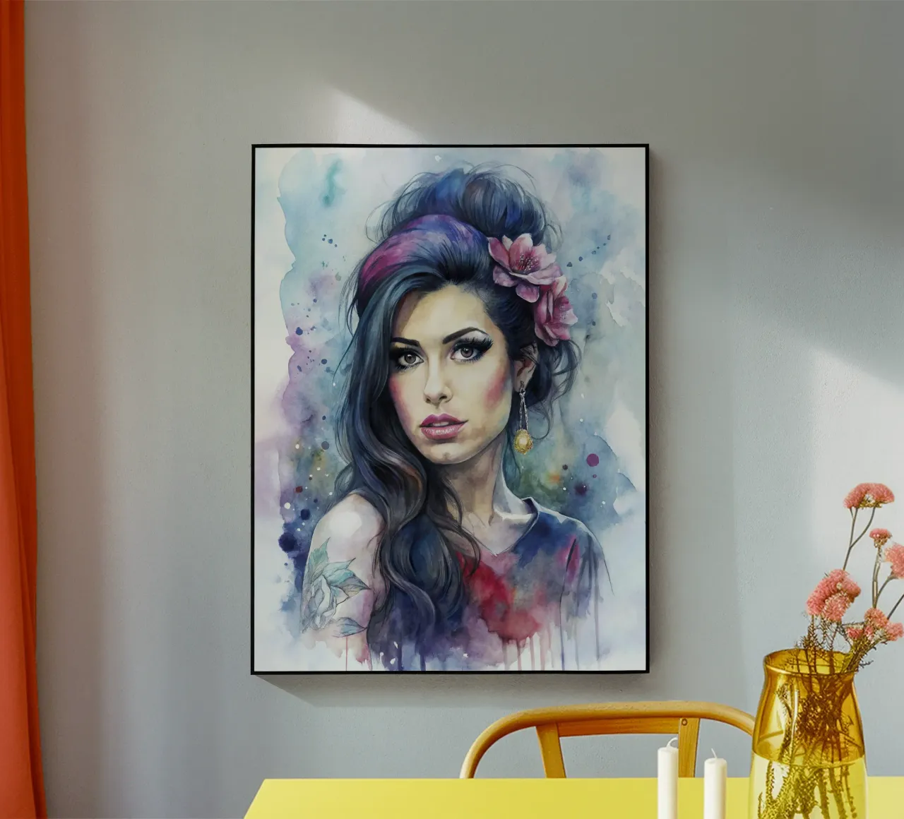 Amy Winehouse in acquerello plexiglass da 🎁 ARTVI-SHOP