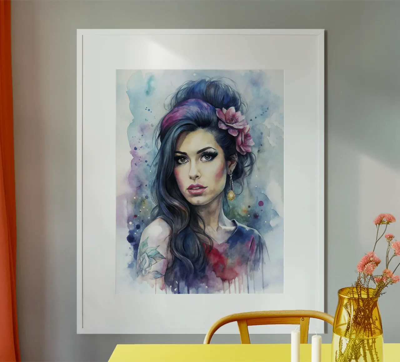 Amy Winehouse in acquerello carta hahnemühle da ARTVI-SHOP