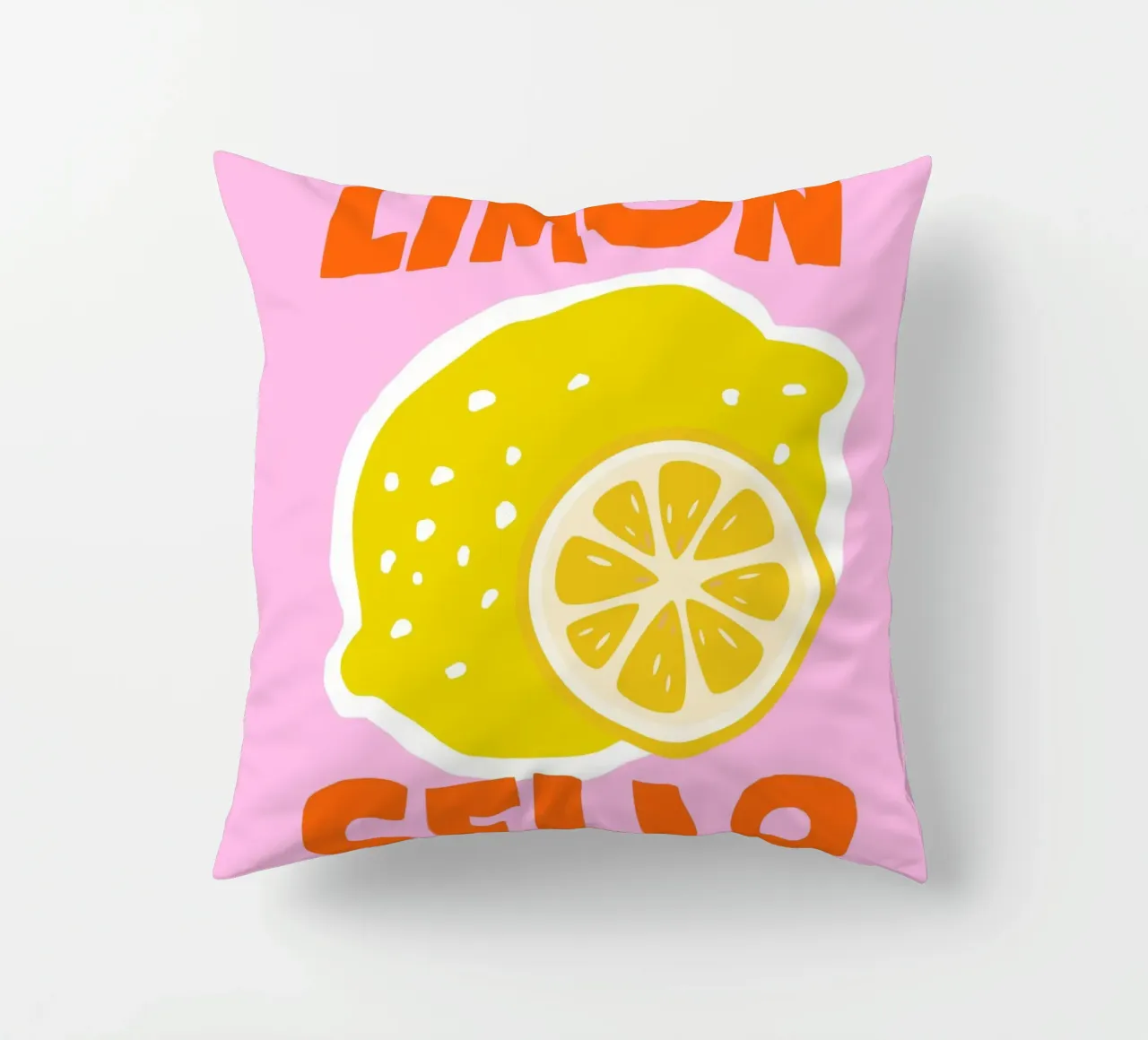 Limoncello, Italië Prink, Italiaanse citroenposter kussen van PrintStudio
