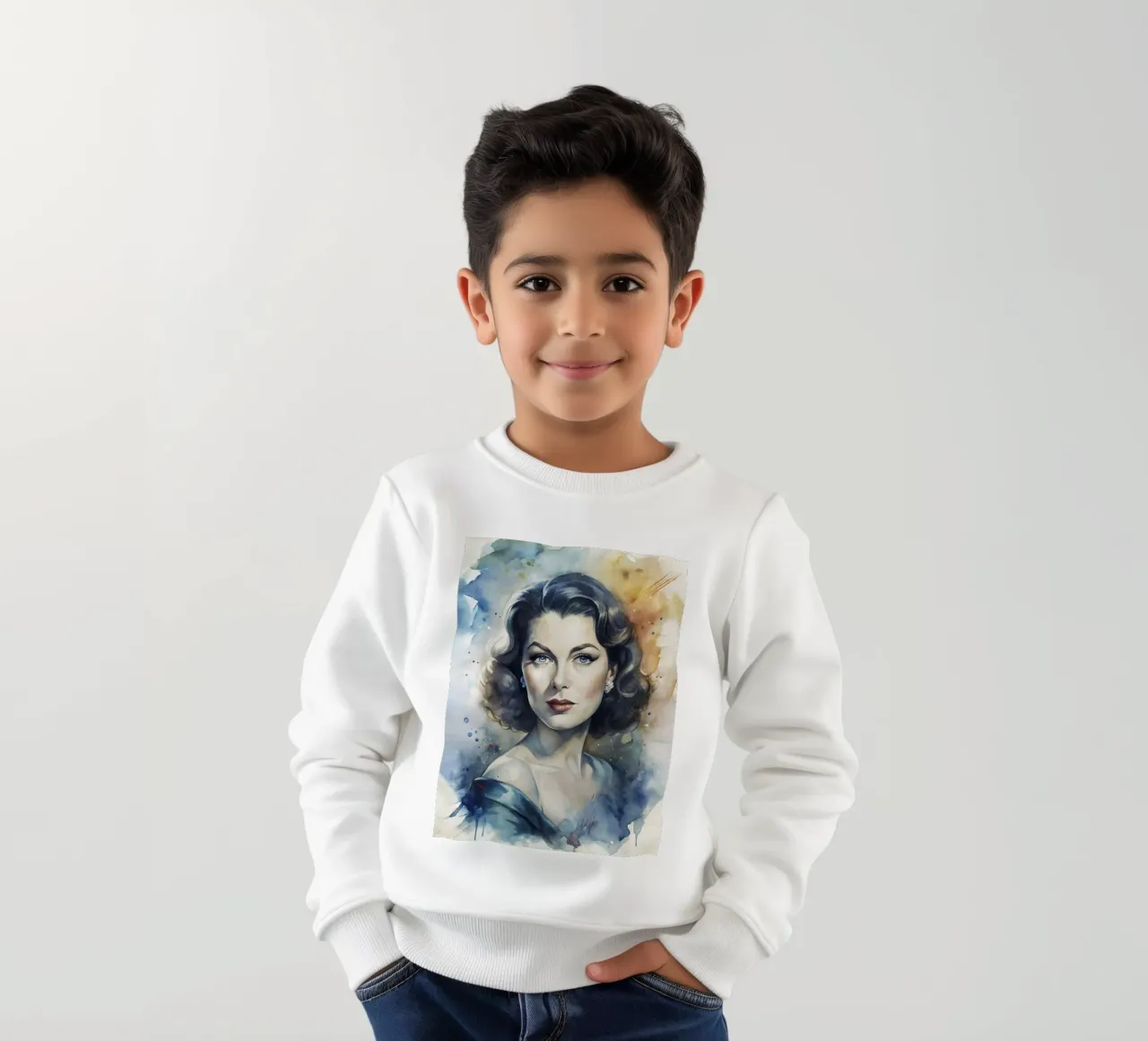 Ava Gardner in acquerello felpa bambino da ARTVI-SHOP