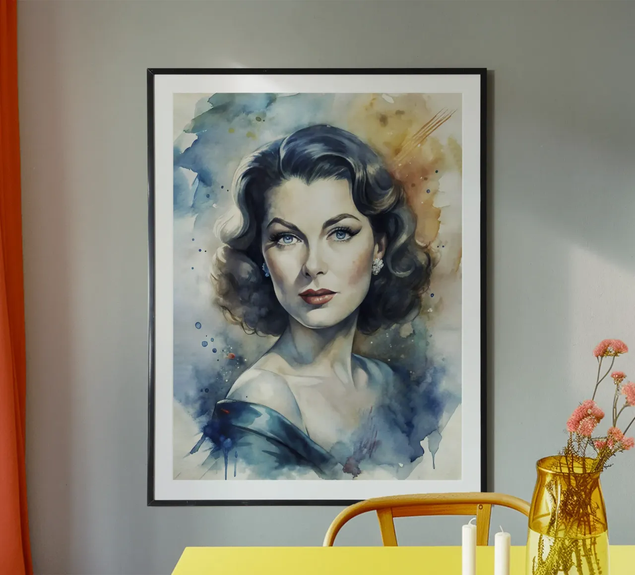 Ava Gardner in acquerello carta hahnemühle da ARTVI-SHOP