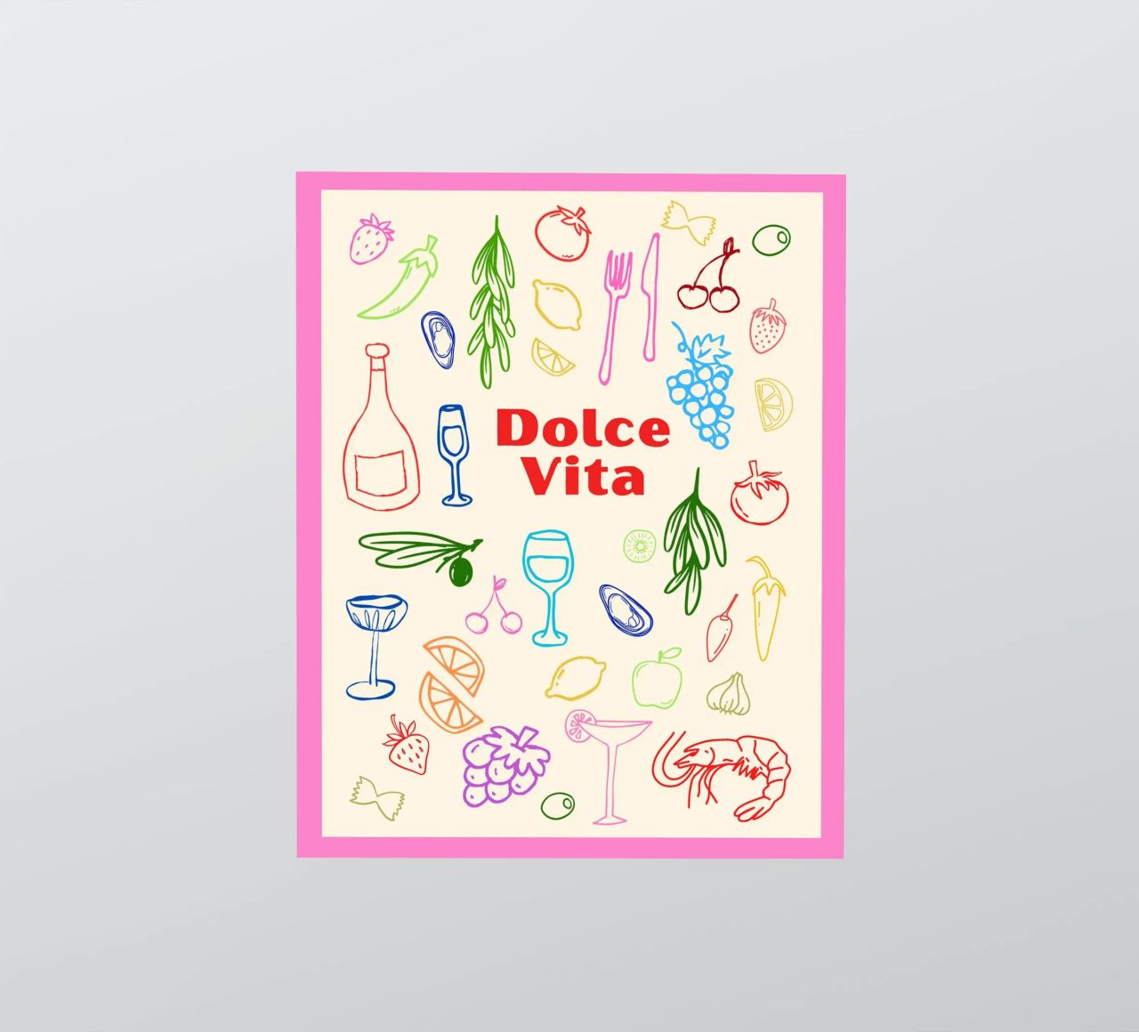 Dolce Vita, Italian Art, Vibrant Wall Art sticker by PrintStudio