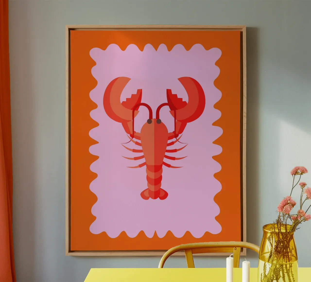Kreeft Poster, Levendige Muurkunst, Zeehond ife canvas met Baklijst van PrintStudio