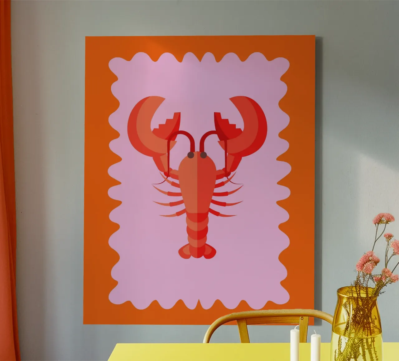Kreeft Poster, Levendige Muurkunst, Zeehond ife canvas met Baklijst van PrintStudio