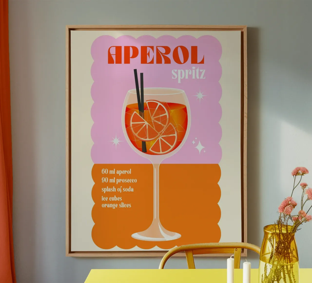 Poster per spritz Aperol tela con Cornice a cassetta da PrintStudio