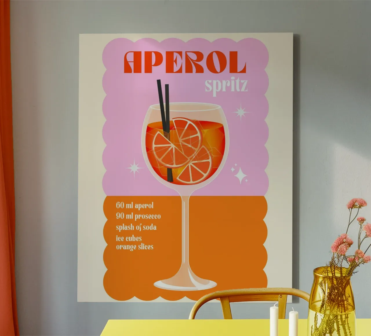 Poster per spritz Aperol tela con Cornice a cassetta da PrintStudio