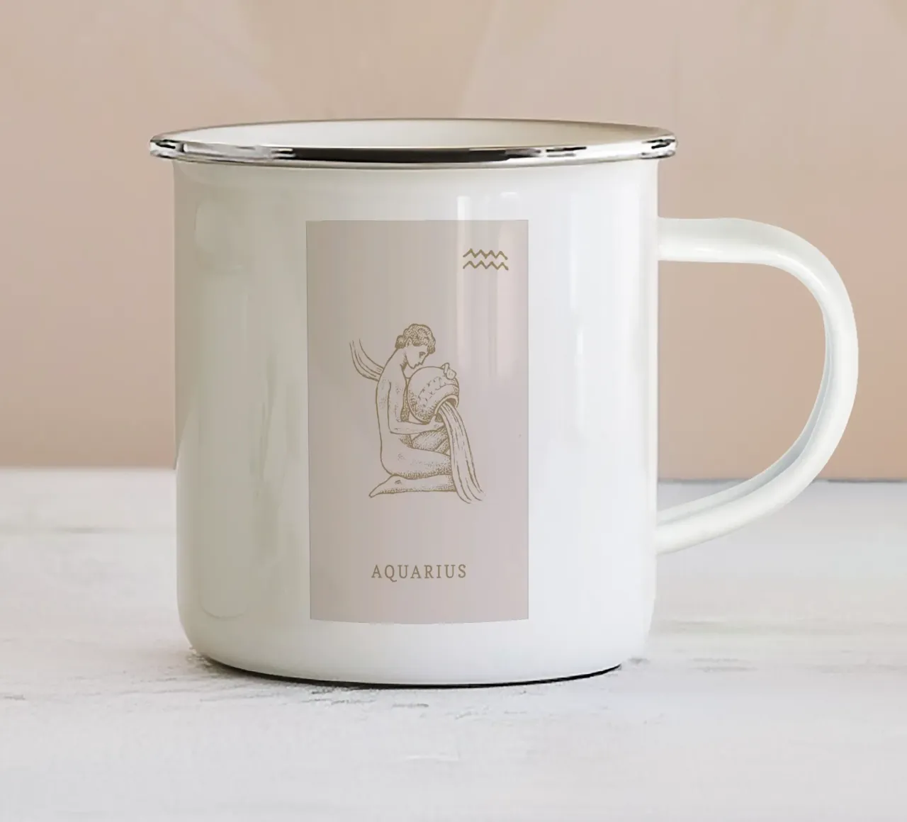 Aquarius tazza in smalto da Flora & Fauna