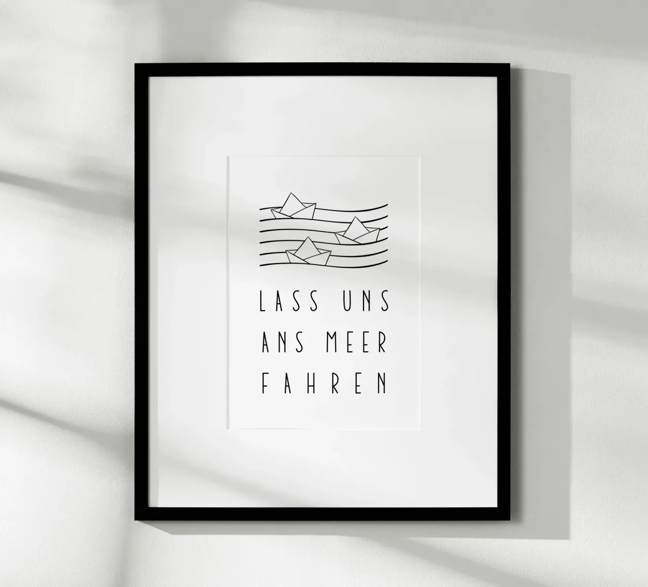 Ans Meer fahren poster con telaio in plastica da BAINAI QUOTES