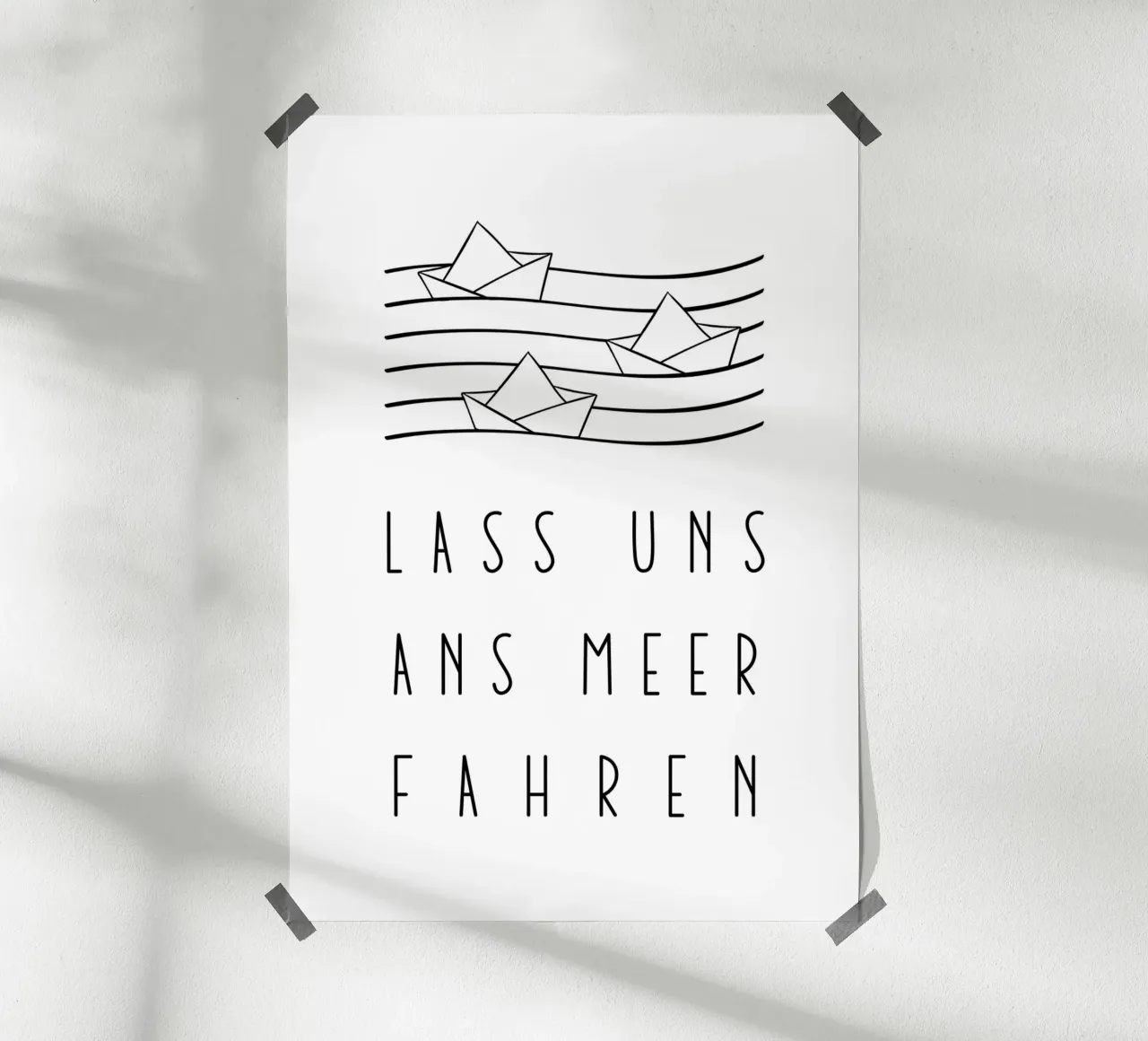 Ans Meer fahren poster con telaio in plastica da BAINAI QUOTES