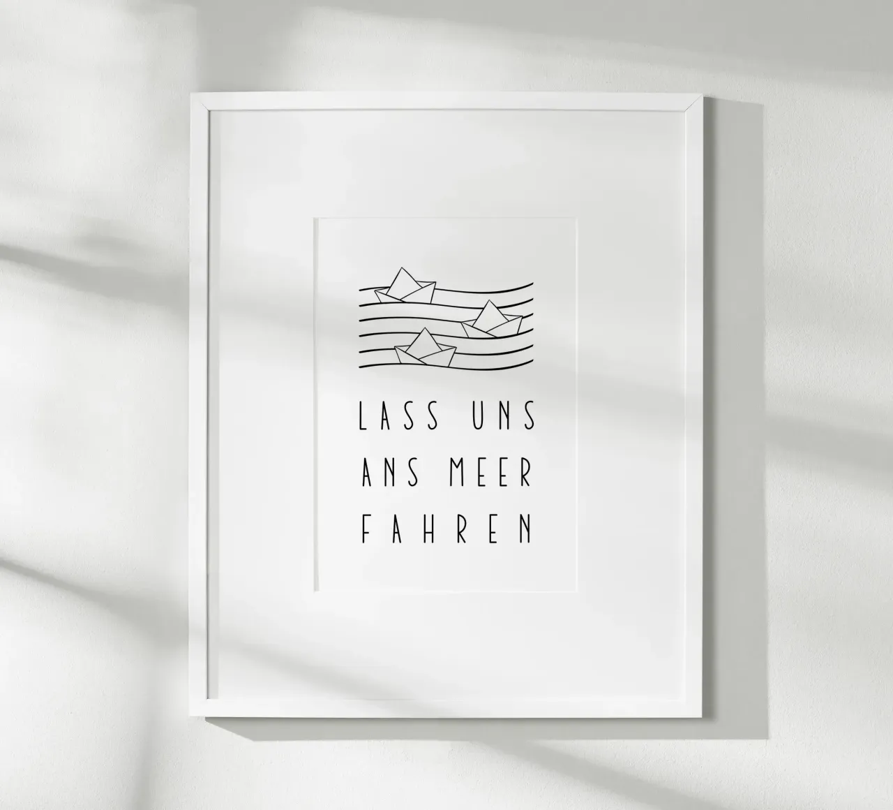 Ans Meer fahren poster con telaio in plastica da BAINAI QUOTES