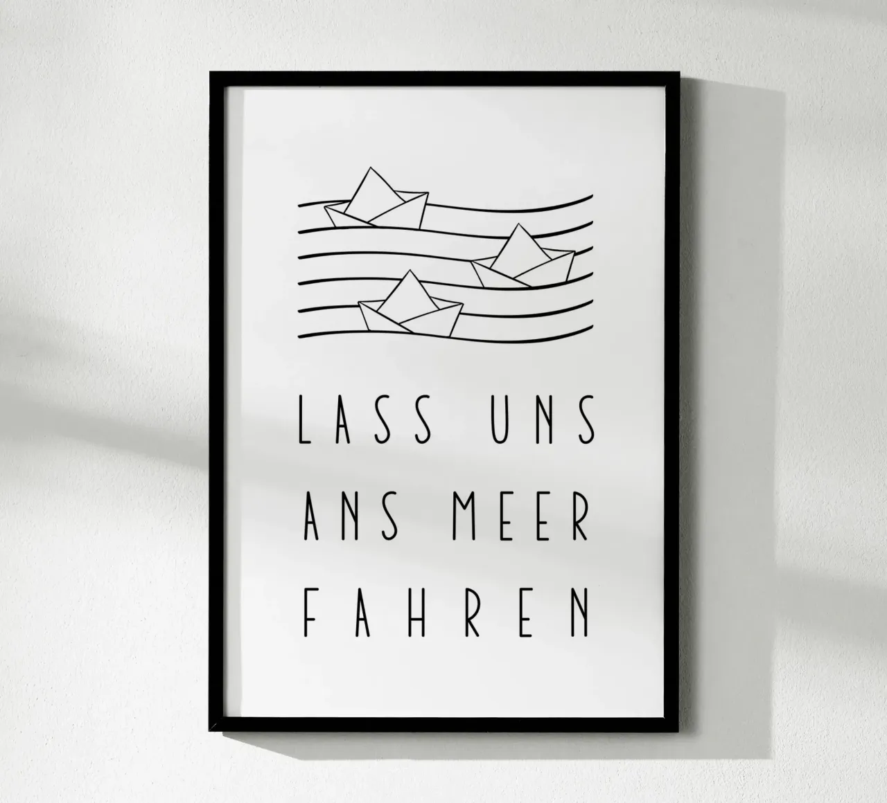 Ans Meer fahren poster con telaio in plastica da BAINAI QUOTES