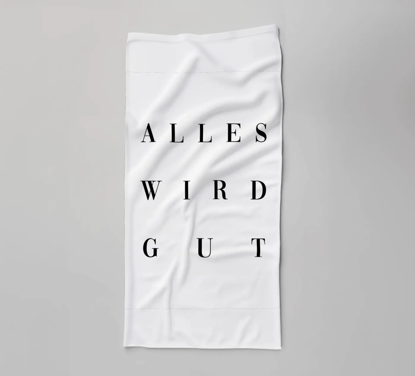 Alles wird gut towel by BAINAI QUOTES
