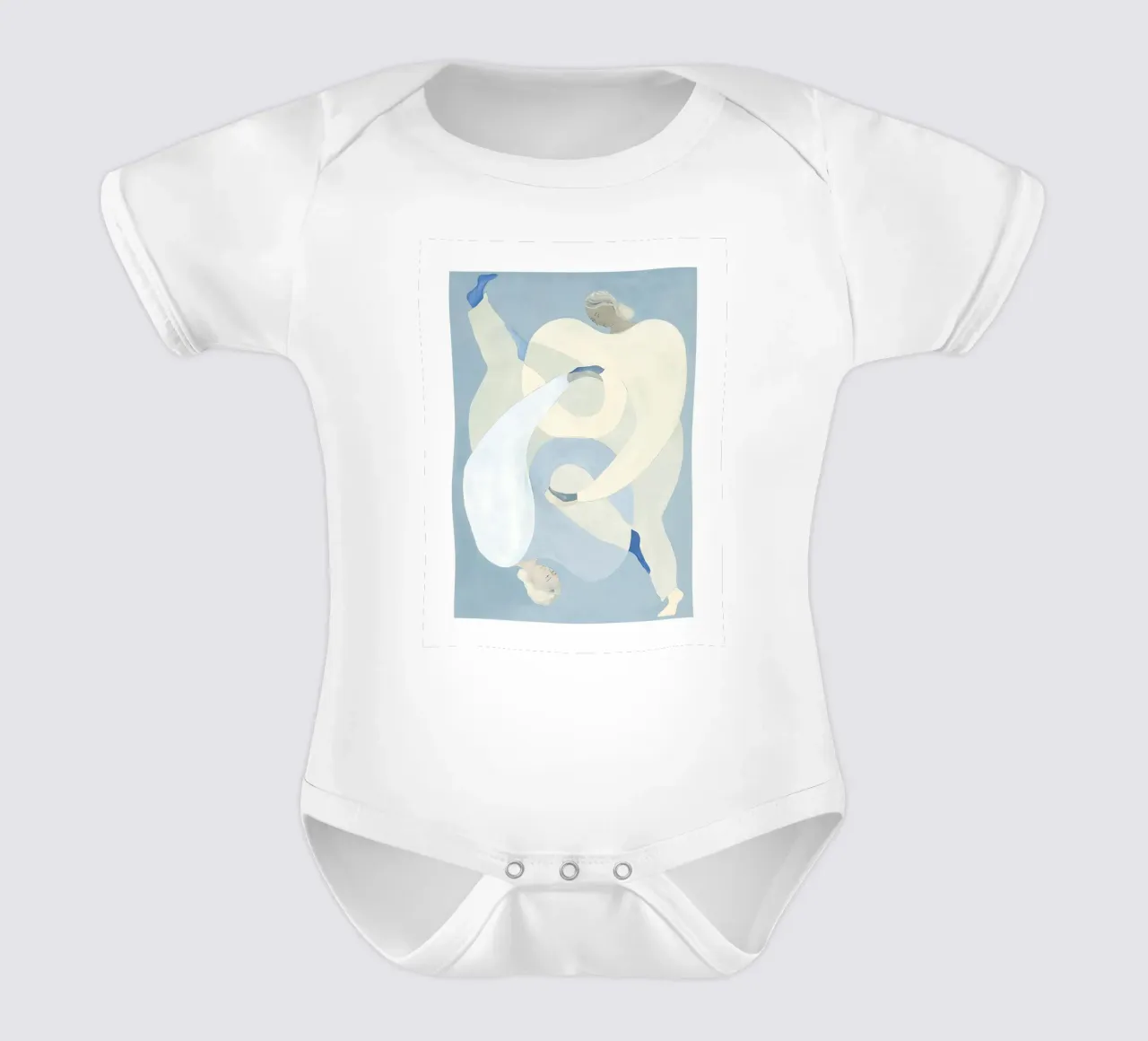 Abstrakte moderne Kunst, Frau Illustration, Blaue Wandkunst Kurzarm Babybody von ArtHaus