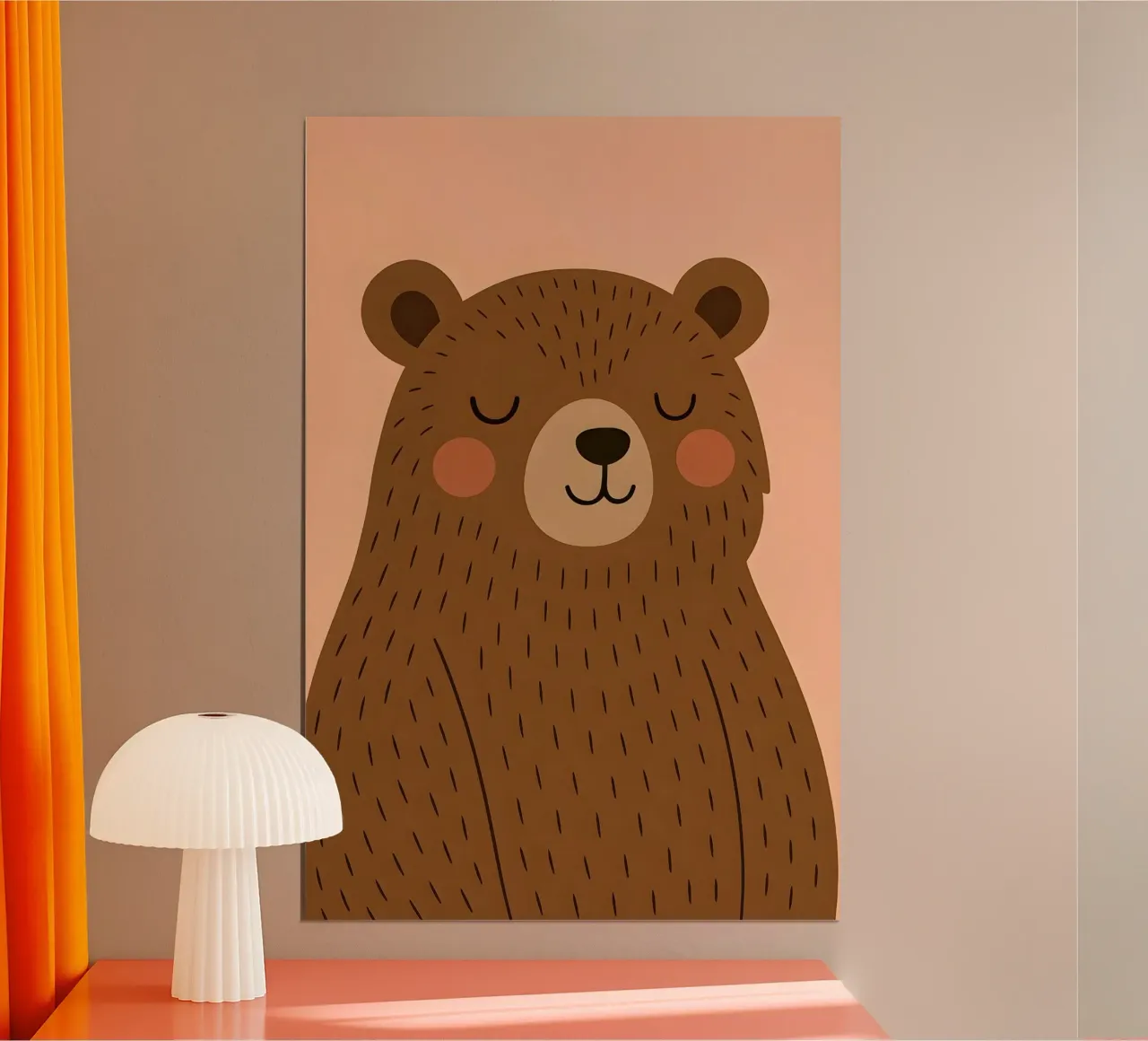 Adorabile orso - Animale per bambini poster con telaio in plastica da Tiny Tails & Stripes