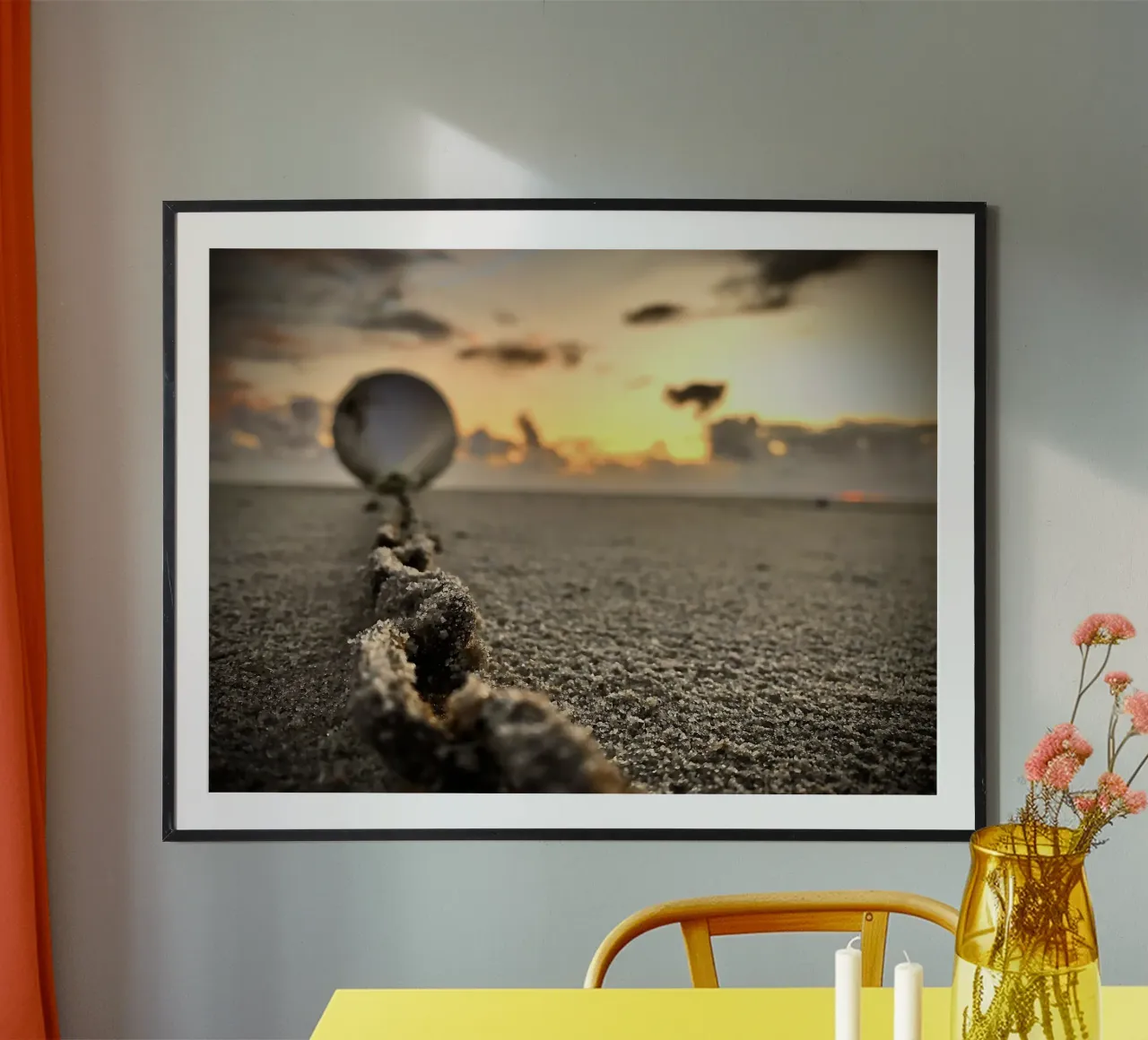 Boje Sankt Peter Ording poster with plastic frame by Dorothea Baur