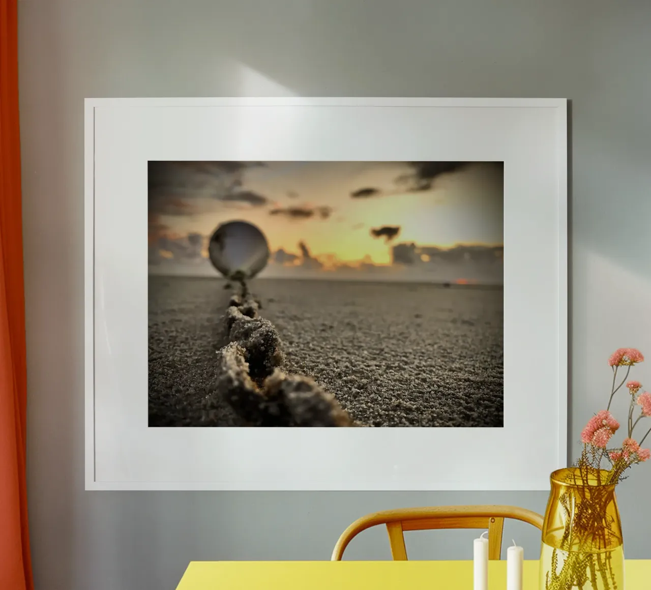 Boje Sankt Peter Ording poster with plastic frame by Dorothea Baur