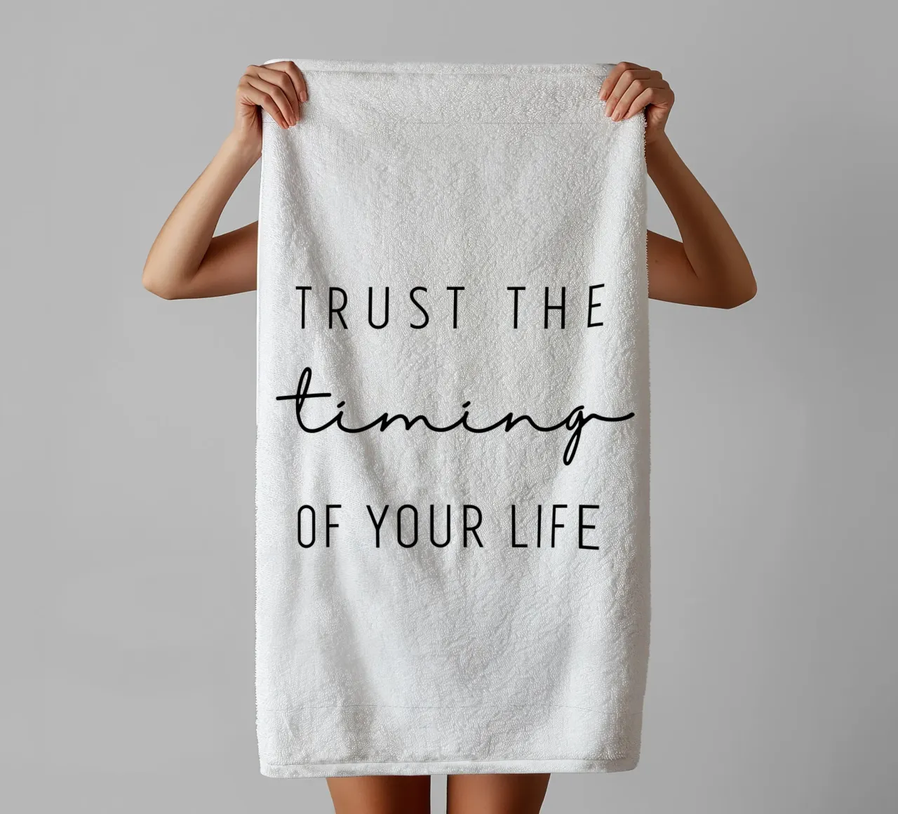 Trust the timing toalla de baño de BAINAI QUOTES