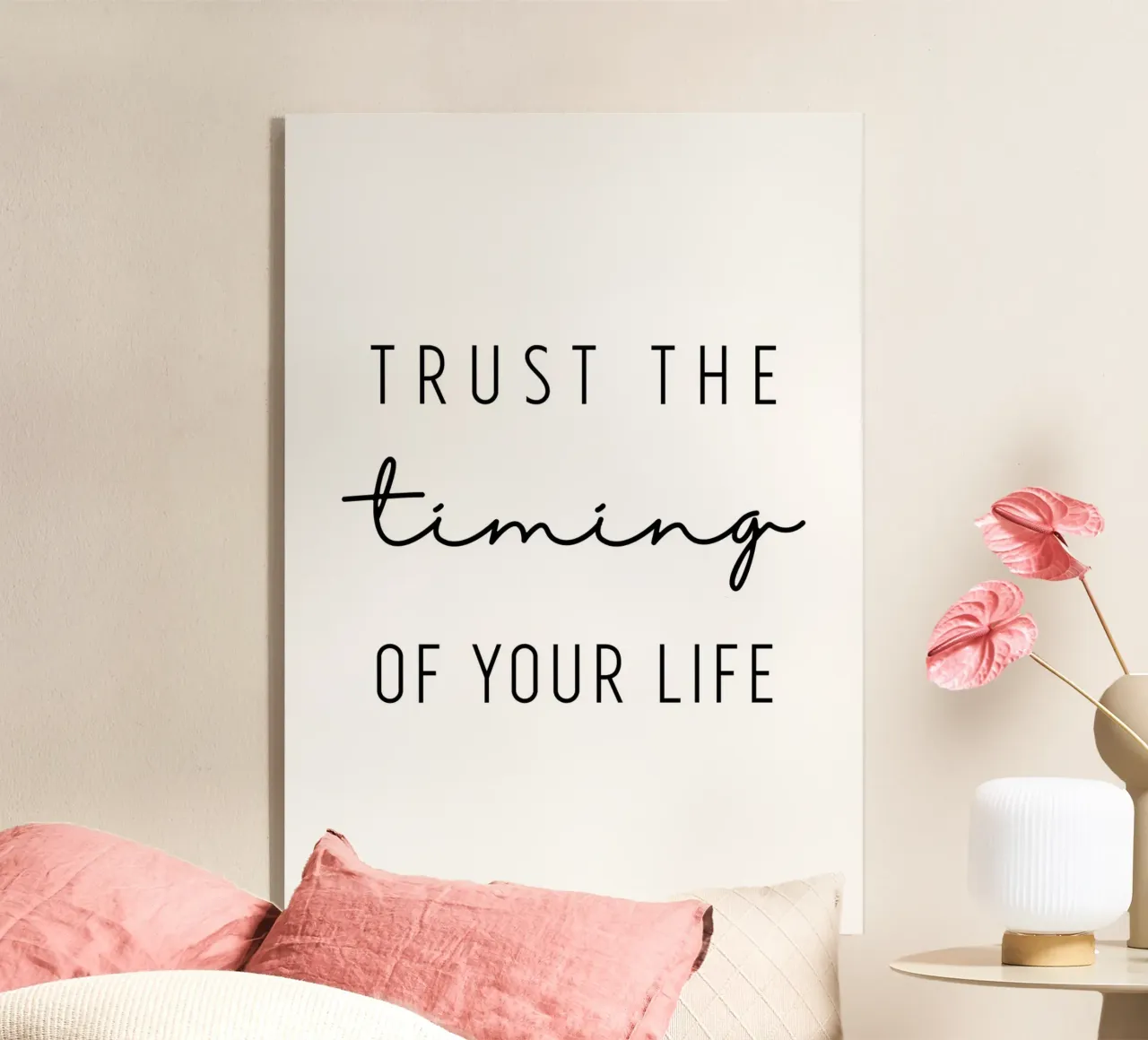 Trust the timing plexiglass da BAINAI QUOTES