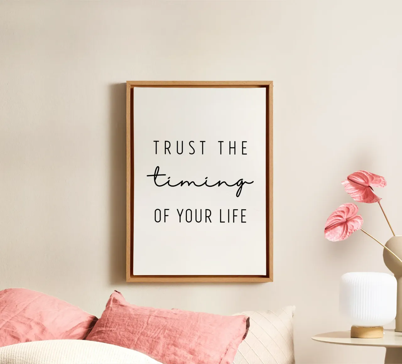 Trust the timing tela con Cornice a cassetta da BAINAI QUOTES