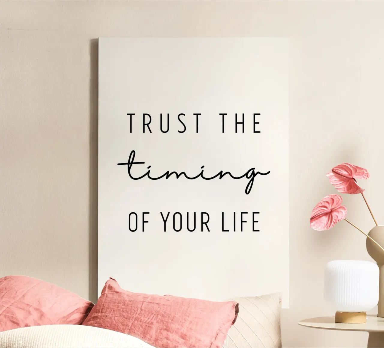 Trust the timing tela con Cornice a cassetta da BAINAI QUOTES