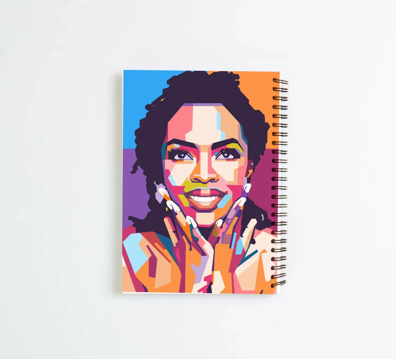 Lauryn Hill pop art portrait spiral notebook by Hantamrata