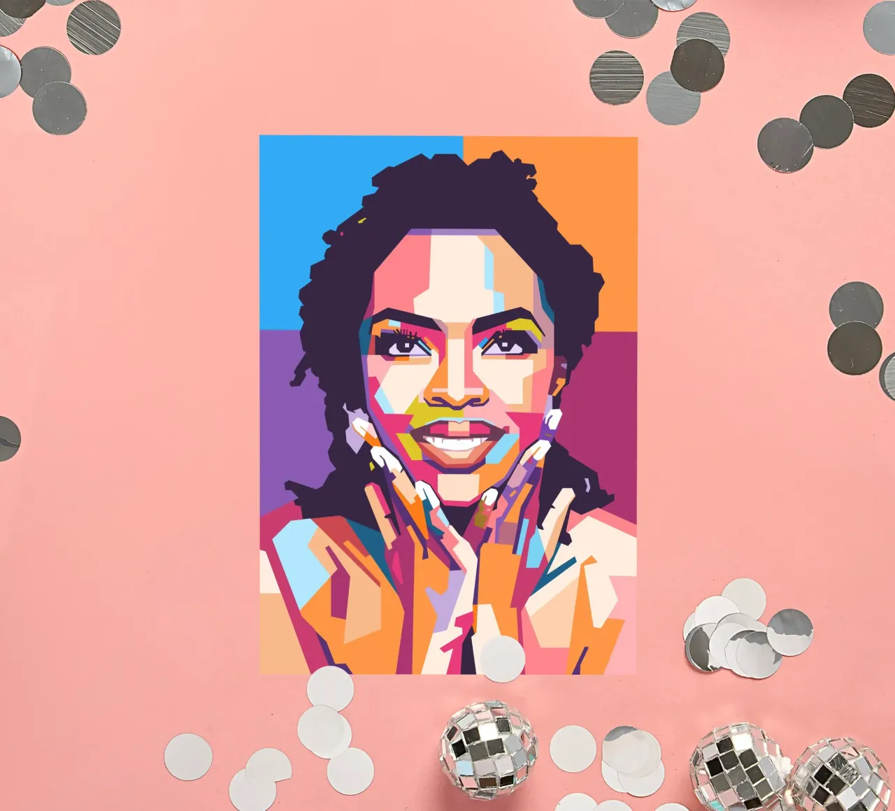 Lauryn Hill pop art portrait sticker by Hantamrata