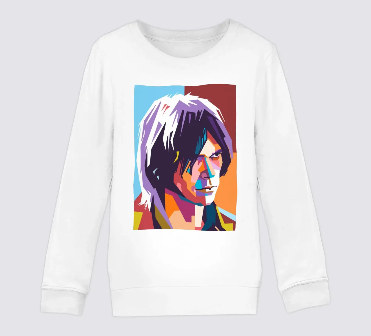 Neil Young pop art portrait kids sweatshirt by Hantamrata