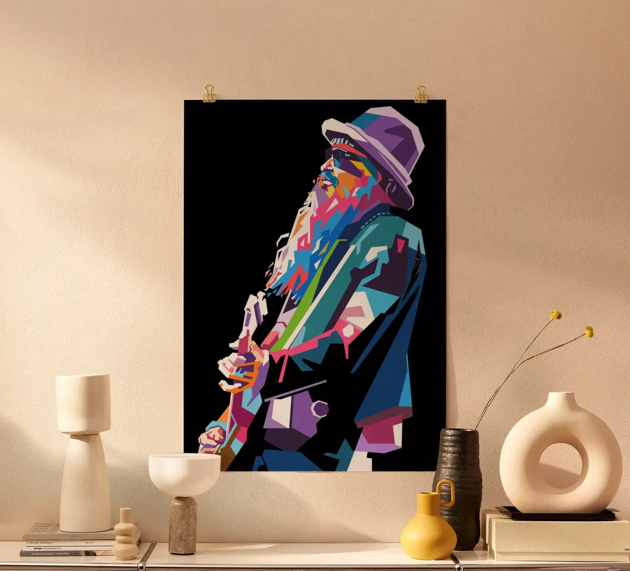 ZZ TOP Billy Gibbons pop art poster da Hantamrata