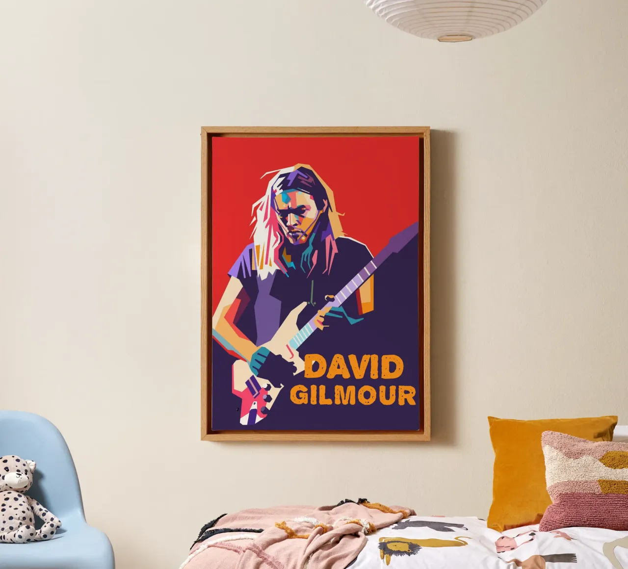 David Gilmour kunst canvas met Baklijst van Hantamrata