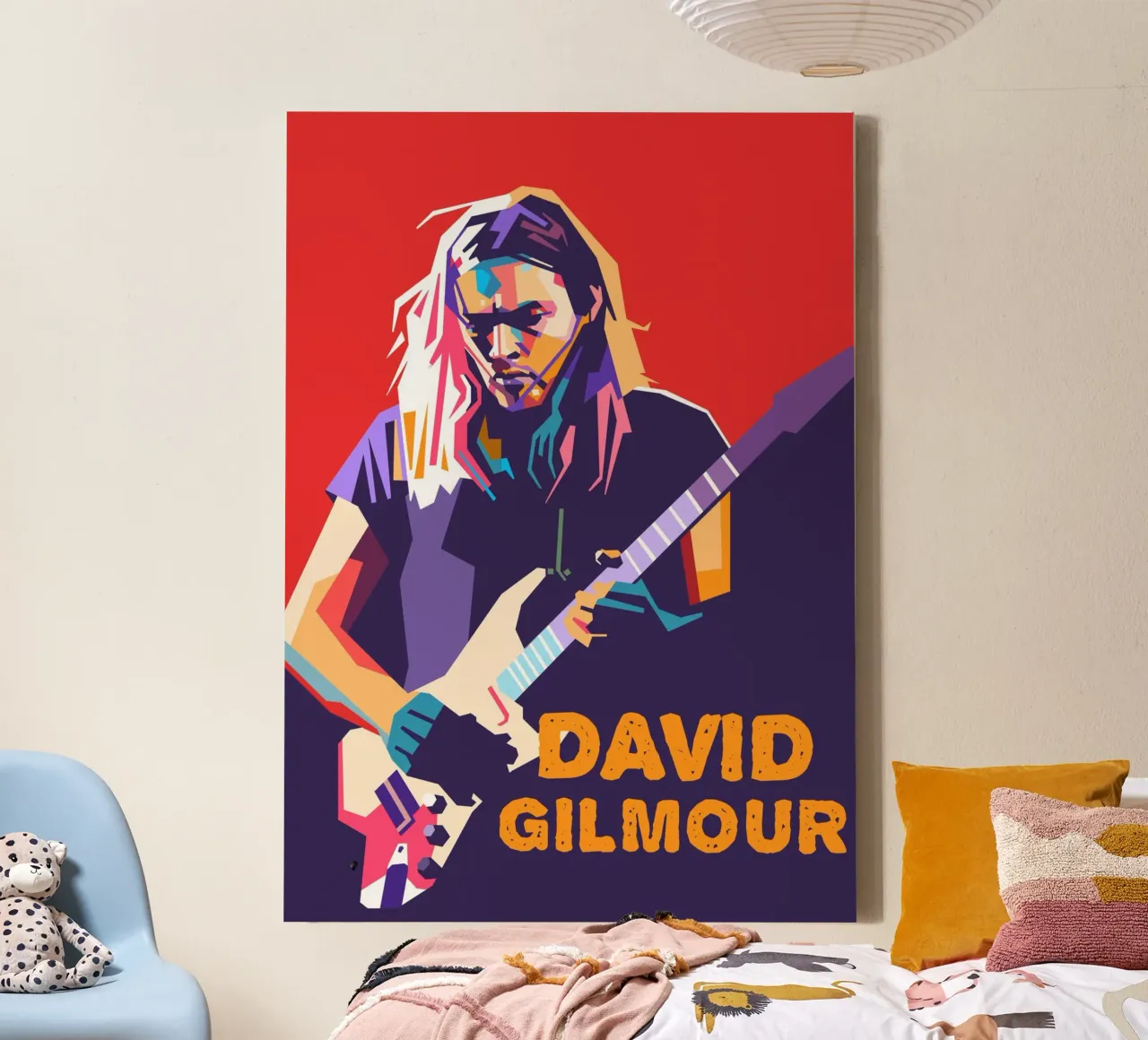 David Gilmour kunst canvas met Baklijst van Hantamrata