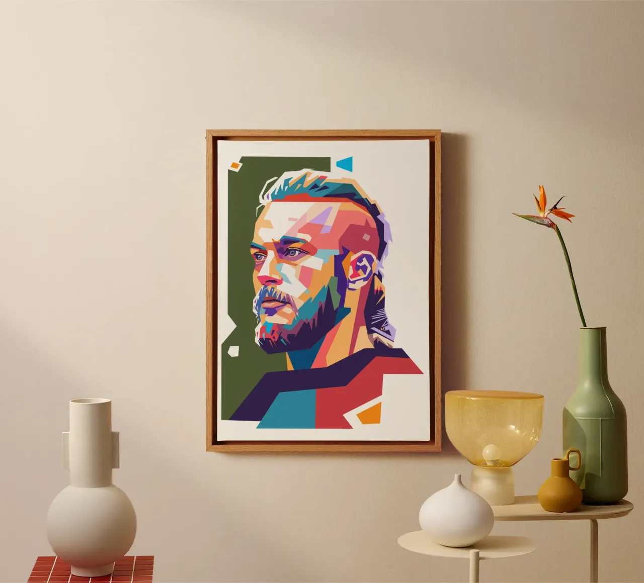 Ragnar Lothbrok il vichingo tela con Cornice a cassetta da Hantamrata