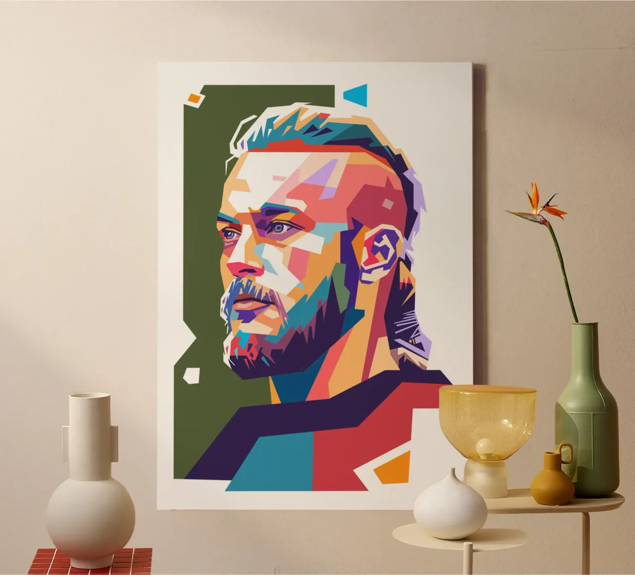 Ragnar Lothbrok il vichingo tela con Cornice a cassetta da Hantamrata