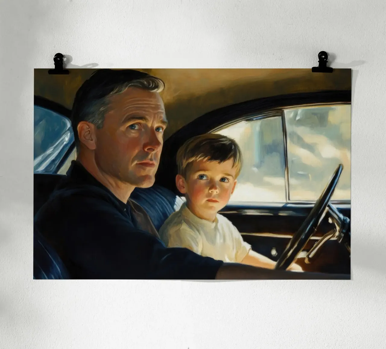 Padre e figlio poster con telaio in alluminio da Art Center