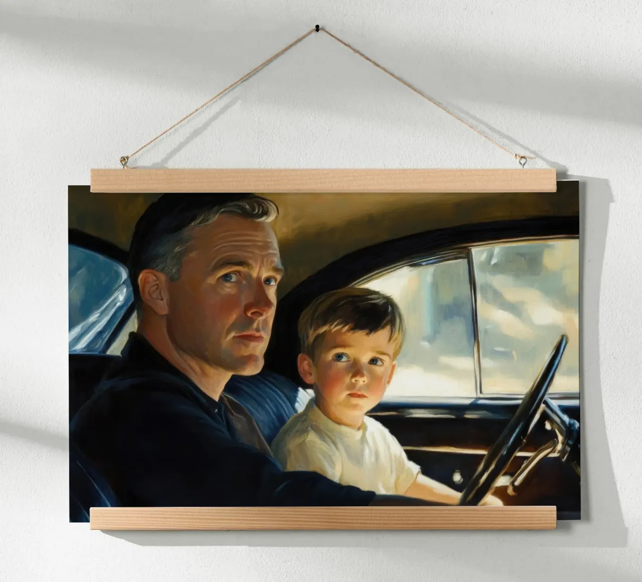 Padre e figlio poster con telaio in alluminio da Art Center